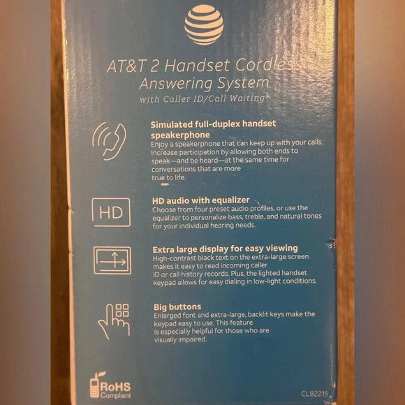 AT&T CL82215 2 Handset Cordless Answering System with Caller ID/Call Waiting - Picture 4 of 14